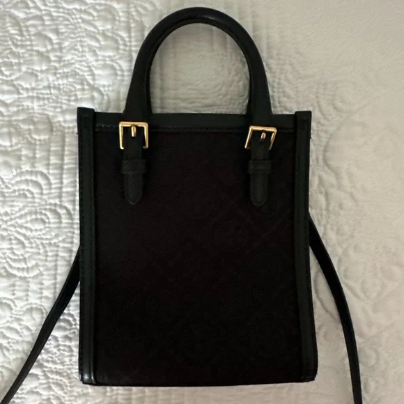 Tory Burch Black Canvas Monogram Mini Bag - Picture 2 of 10